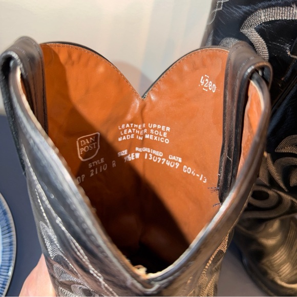 Dan Post Milwaukee Style Black Cowboy Boots Size 9.5 EW - Picture 7 of 8